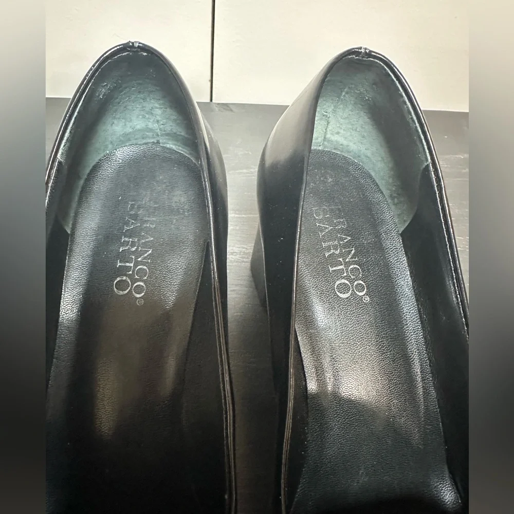 Franco Sarto black slip-on penny loafers